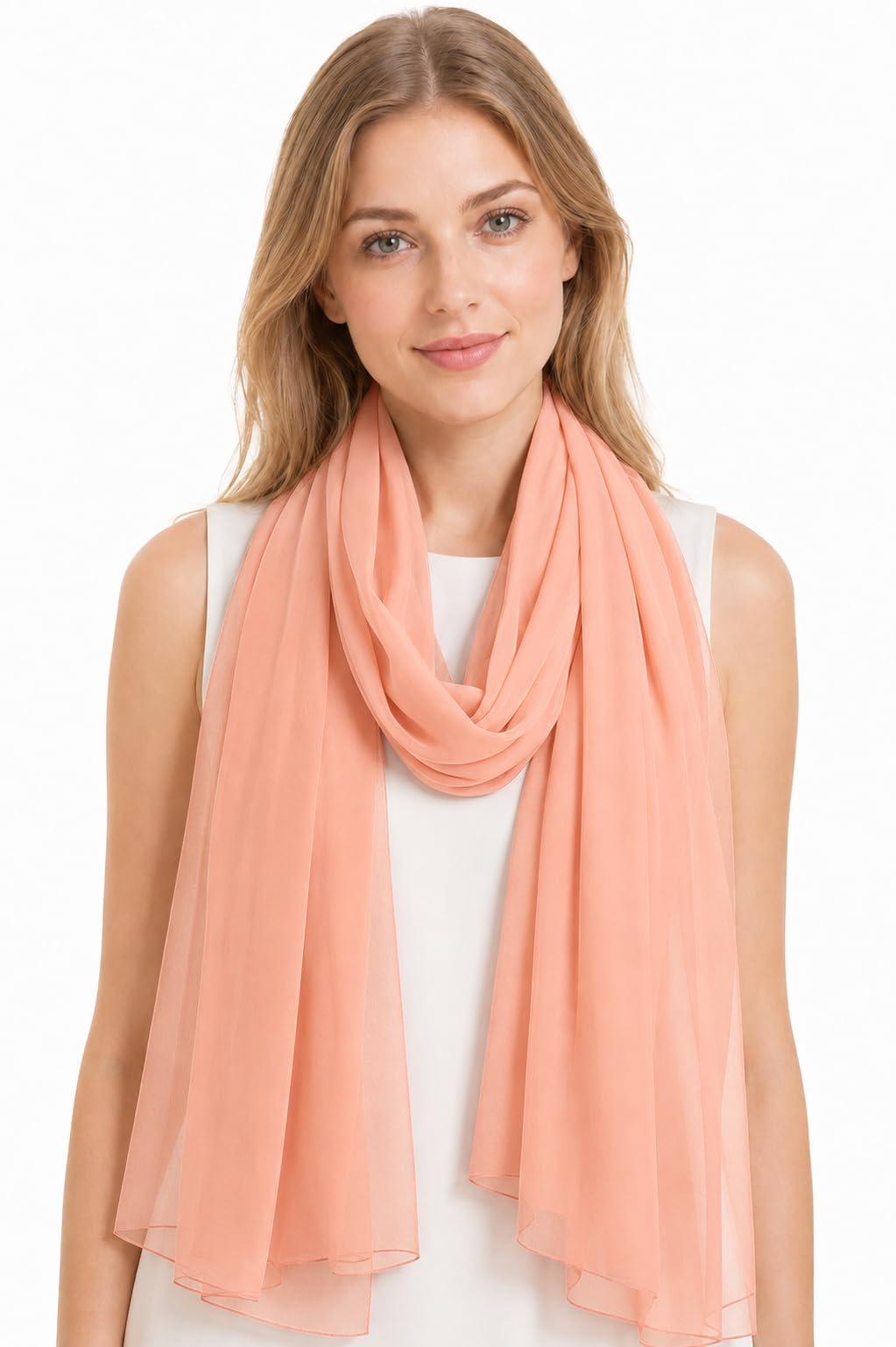 your smile for Women Lightweight Breathable Solid Color Soft Chiffon Long Fashion Scarves Sun-proof Shawls Wrap-picture-14