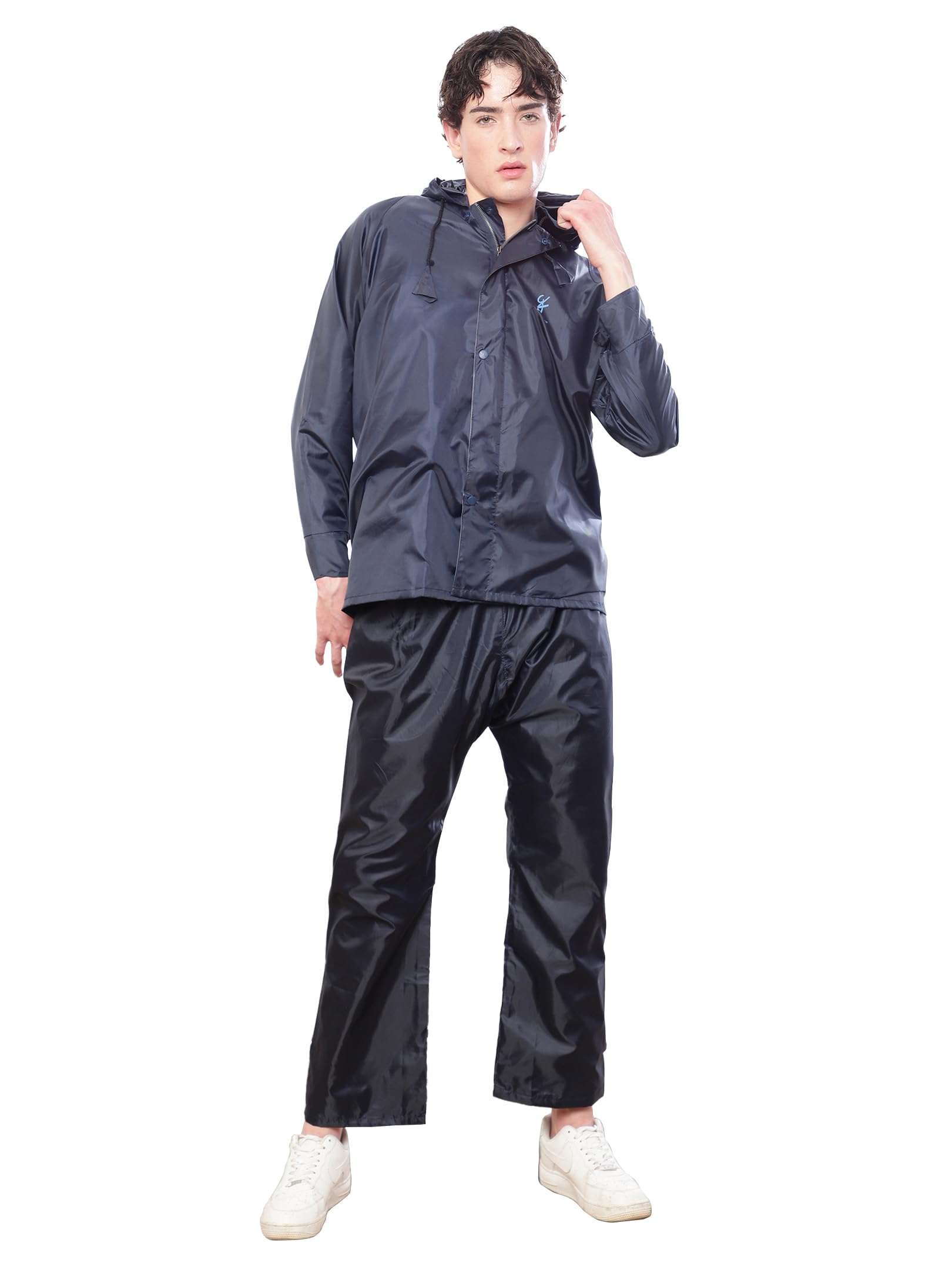 shasmi Rain Coat For Men Waterproof Raincoat With Pants Polyester Double Layer Standard Length Rain Coat For Men Bike Rain Suit Rain Jacket Suit Inner Mobile Pocket With Storage Bag-picture-21