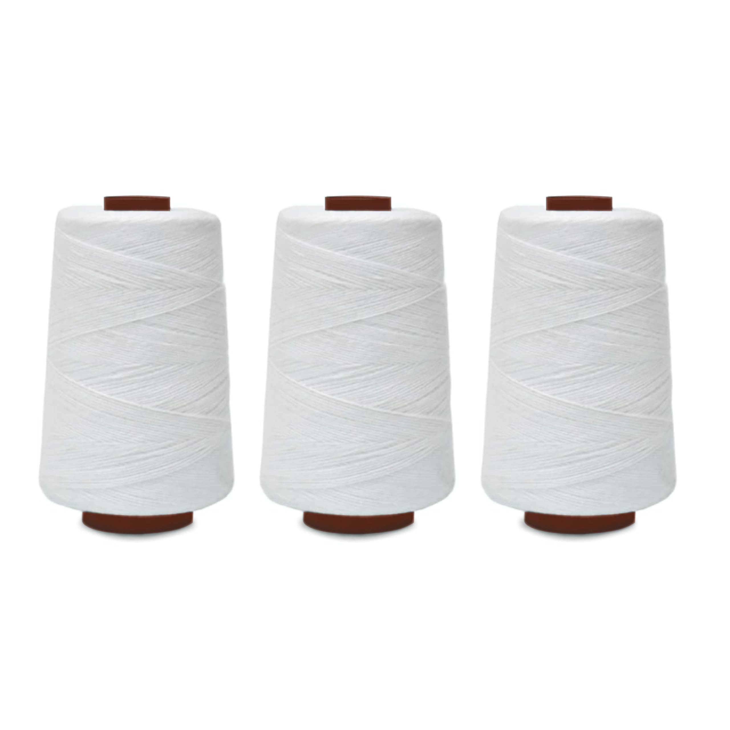 White Cotton Polyester 3 ply Thickness 0.80 MM Crochet Thread Suitable for qureshia Design, thalpose macking, Book Binding, Art and Craft Project (Pack of 3 Roll 1350 Meters)