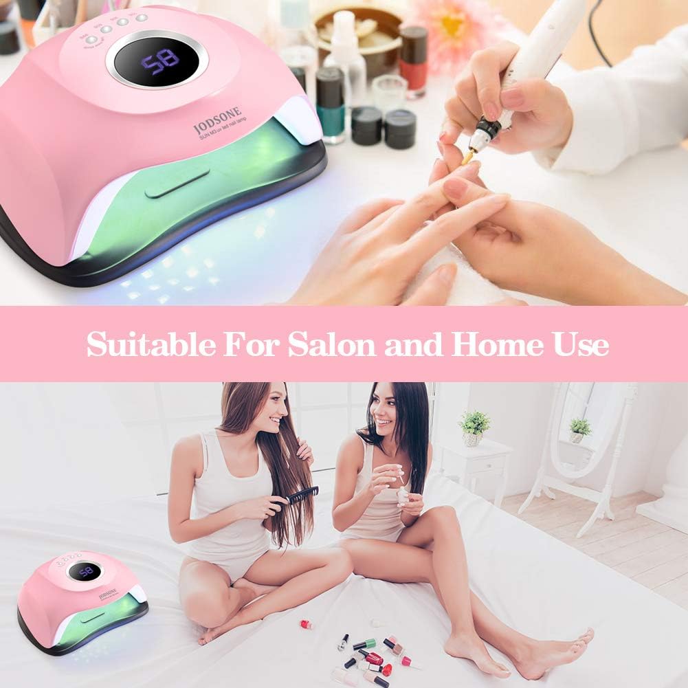 JODSONE Gel U V LED Nail Lamp 120W U V Light for Gel Nails with 45 PCS LED Beads, Nail Light with Automatic Sensor, Suitable for Home and Salon
