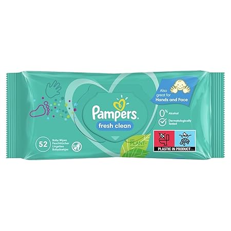Pampers Fresh Clean Baby Scent Baby Wipes 52's (White)