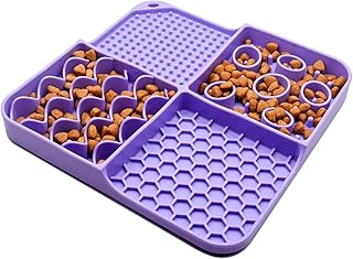 Almofada para lamber cães – silicone para lamber cães com sucção – 20 x 20 x 2 cm, tapete para lamber para cães com manteiga amendoim para lambida Mengli