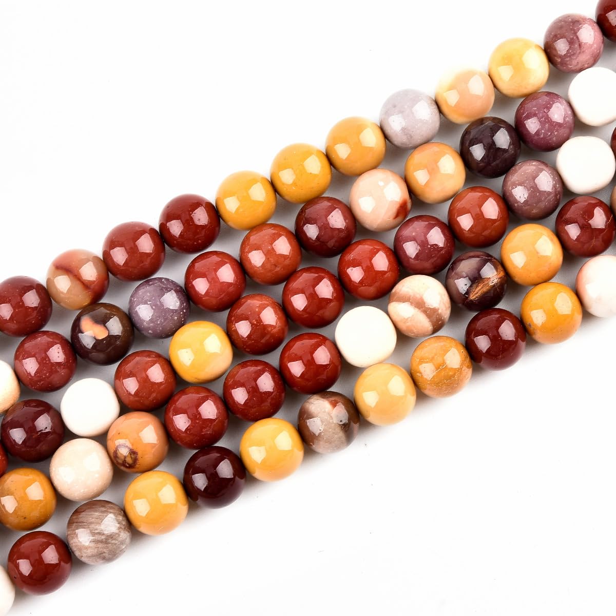 LIFAVOVY Mookaite Jasper Beads for Jewelry Making Natural Gemstone Semi Precious 8mm Round 15 inch(47-49pcs)