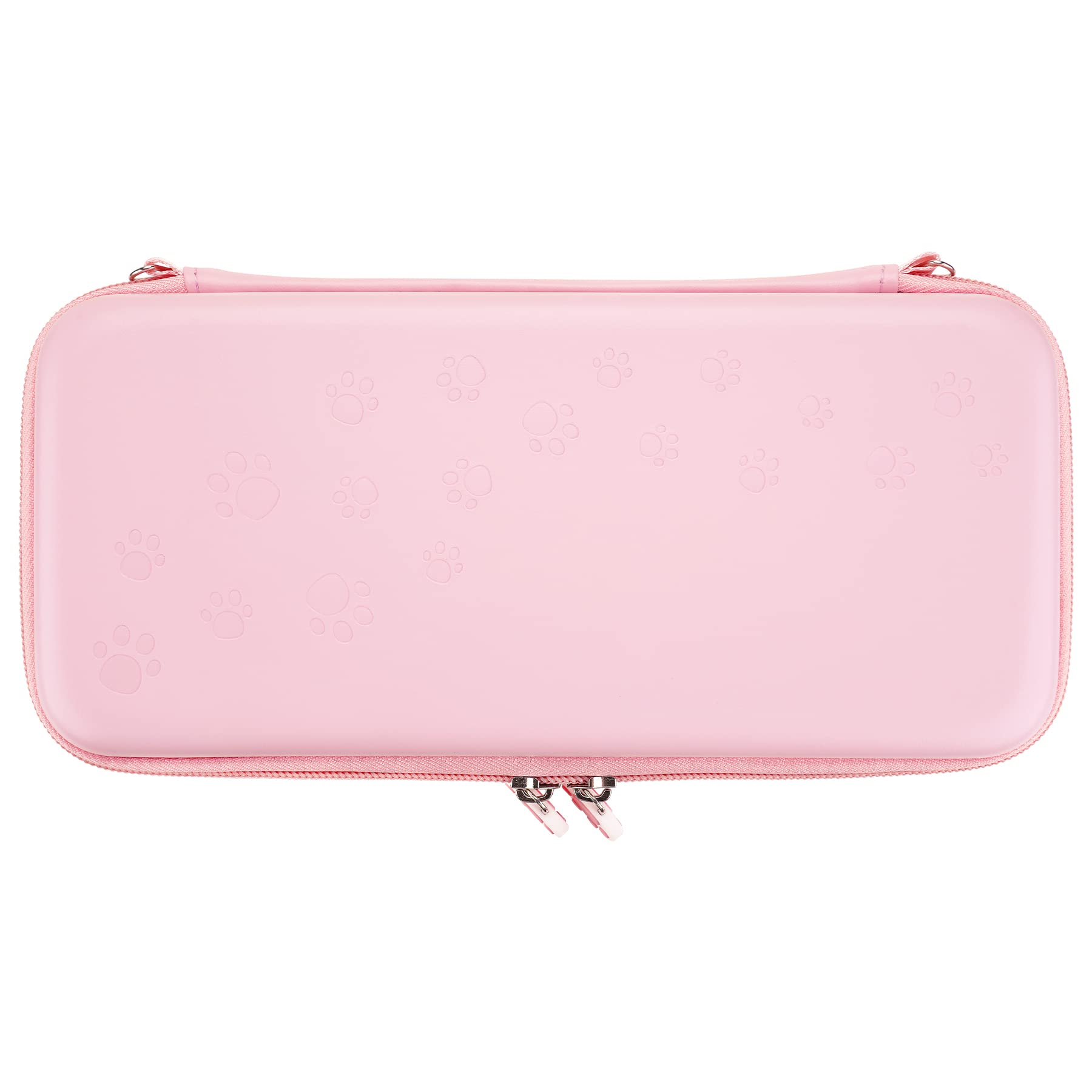 PlayVital Funda de Transporte para Nintendo Switch & OLED - Estuche Portátil con Tapas de Joystick, 10 Ranuras para Juegos, Bolsillo Interior Suave y Forro Protector, Diseño Lindo (Garra de Gato)