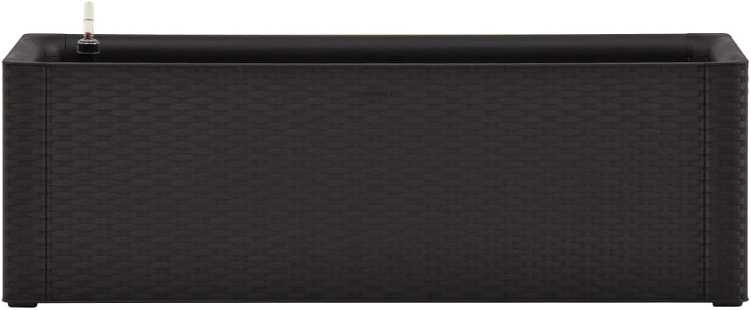 Garden Raised Bed, Self-Watering System, Anthracite Flower Box, Raised Bed with Cover, Balcony Box with Water Reservoir, Flower Boxes, Balcony, 100 x 43 x 33 cm