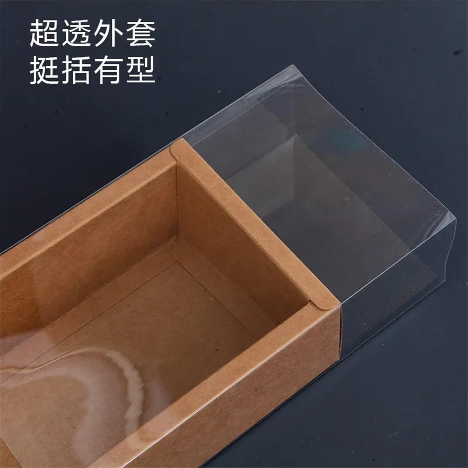 Kraftpapier Box Mit Fenster 20 Stück Kraft-Schubladenbox mit transparentem Deckel