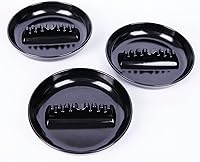 BESUPERT Premium Plastic Ashtrays Pack of 3 - Large 7" Black Round, Weatherproof Indoor Outdoor for Home Patio Office Bar