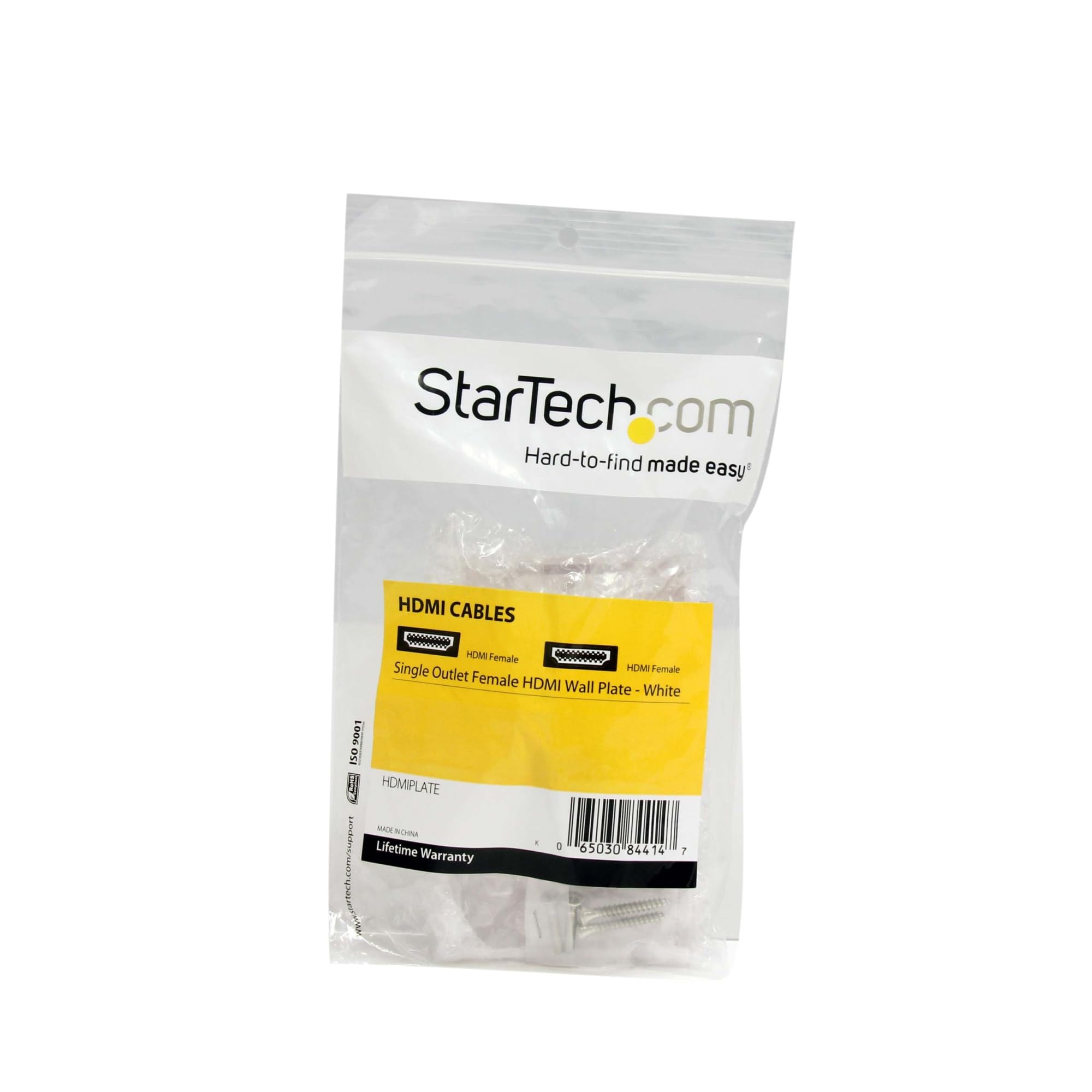 StarTech.com Single Outlet Female HDMI Wall Plate White - Wall mount plate - white - HDMIPLATE, 3.5 x 2.75 inches - Image 4