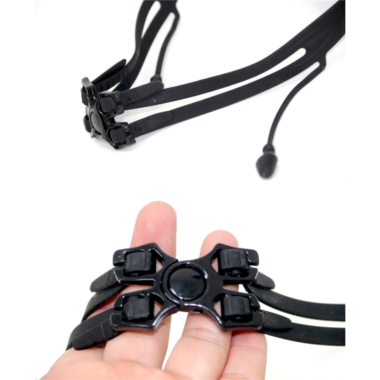 Occhialini da nuoto, Occhiali da nuoto placcati neri con tappi for le orecchie, professionali, in silicone for adulti, antiappannamento, for uomo e donna(Black 01)