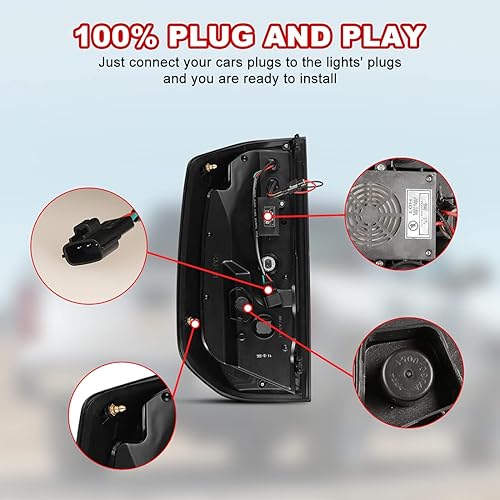 Miniatura 7 de ROXX Conjunto de luces traseras LED para Toyota Tundra 2014-2022, luces traseras con señales direccionales secuenciales, luces LED DRLluces de freno