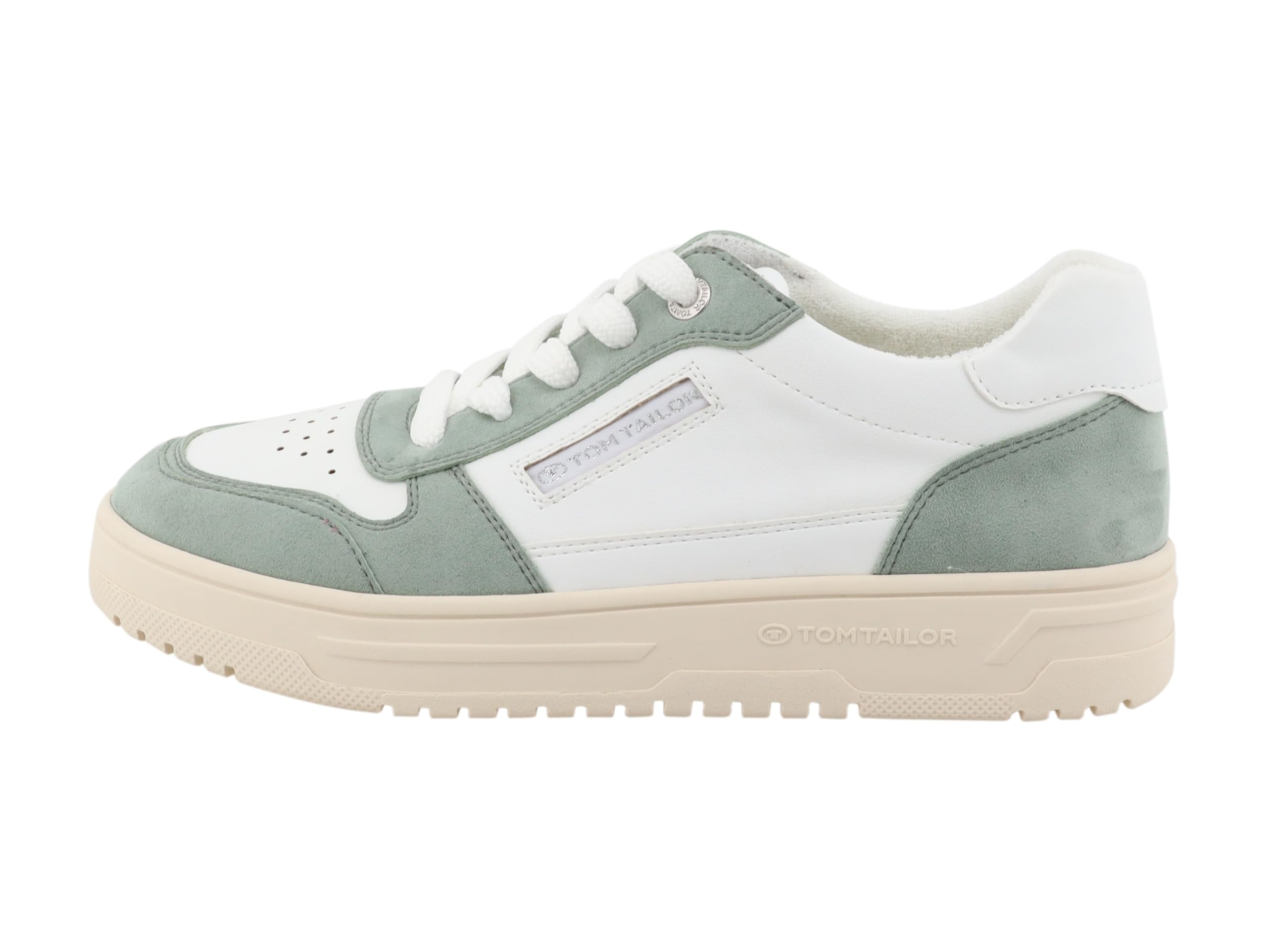 TOM TAILOR Women's 7490010019 Trainers, White-Mint, 41 EU, White Mint, 8.5 UK