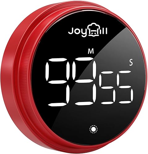 Miniatura 10 de JOYHILL Temporizador digital de cocina, pantalla LED grande con cuenta regresiva magnética, 3 niveles de volumen, ideal para cocinar, aula, estudiar