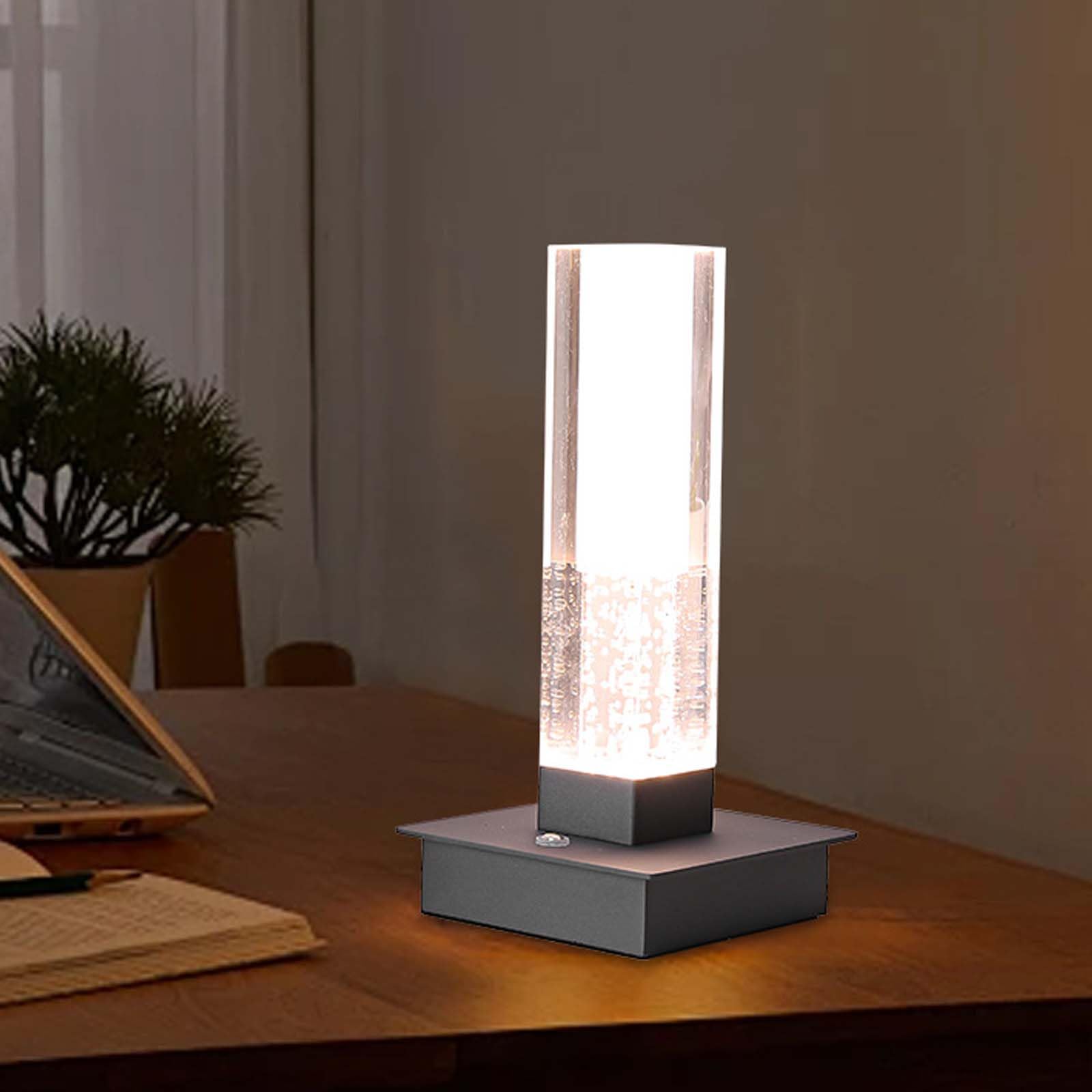LED Akku Tischleuchte, Kabellose Tischlampe Aufladbar Dimmbar Touch-Control mit 3 Farbtemperatur Nachttischlampe USB Lampe Aufladbar Leselampe für Abendessen, Lesen, Schlafzimmer, Garten