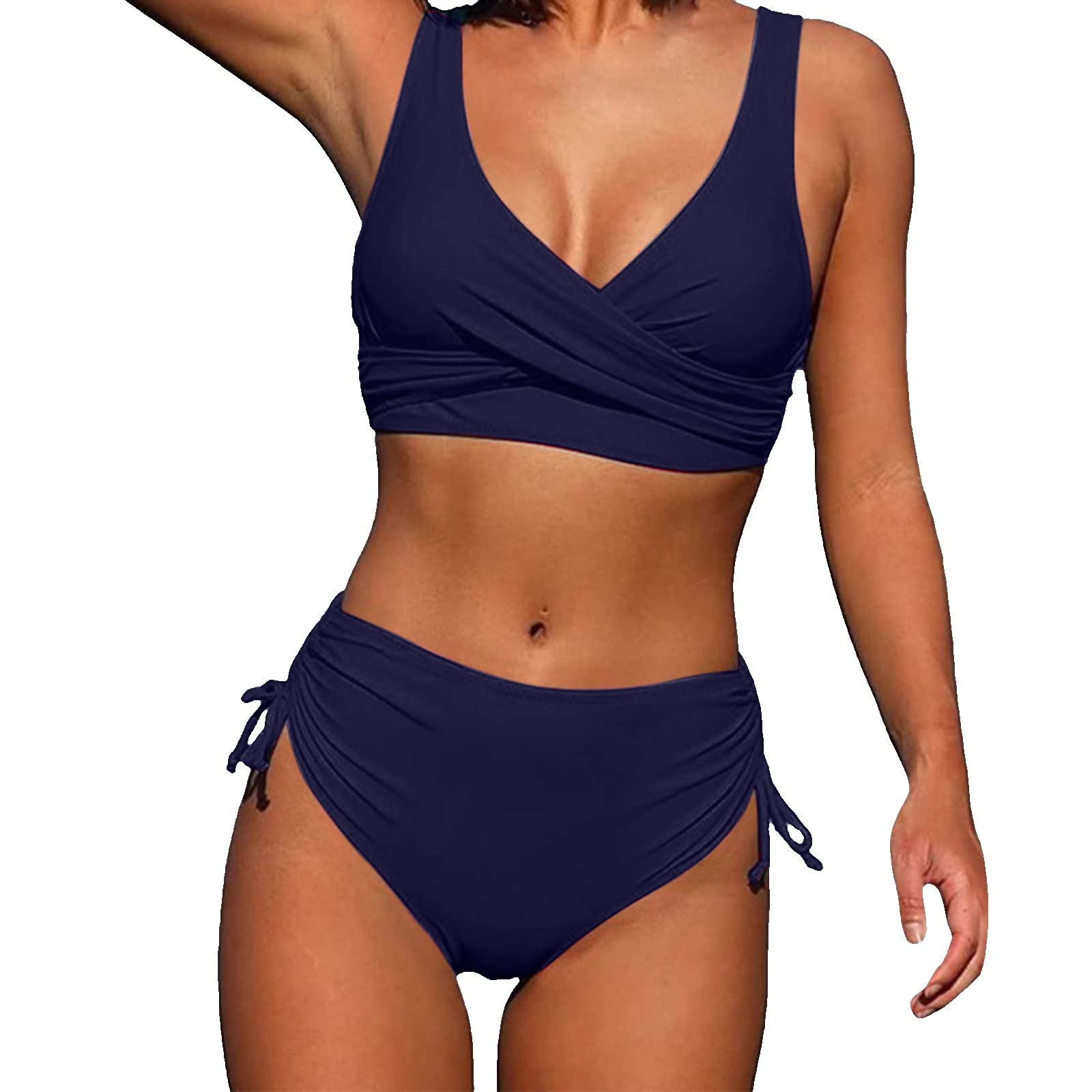 Genérico Bikinis Mujer Push Up Sexy Traje de Baño de Dos Piezas Bañadores Natacion Conjunto de Bañador Braguita Bikini Mujer Bañadores Mujer Reductores Barriga Top Volante