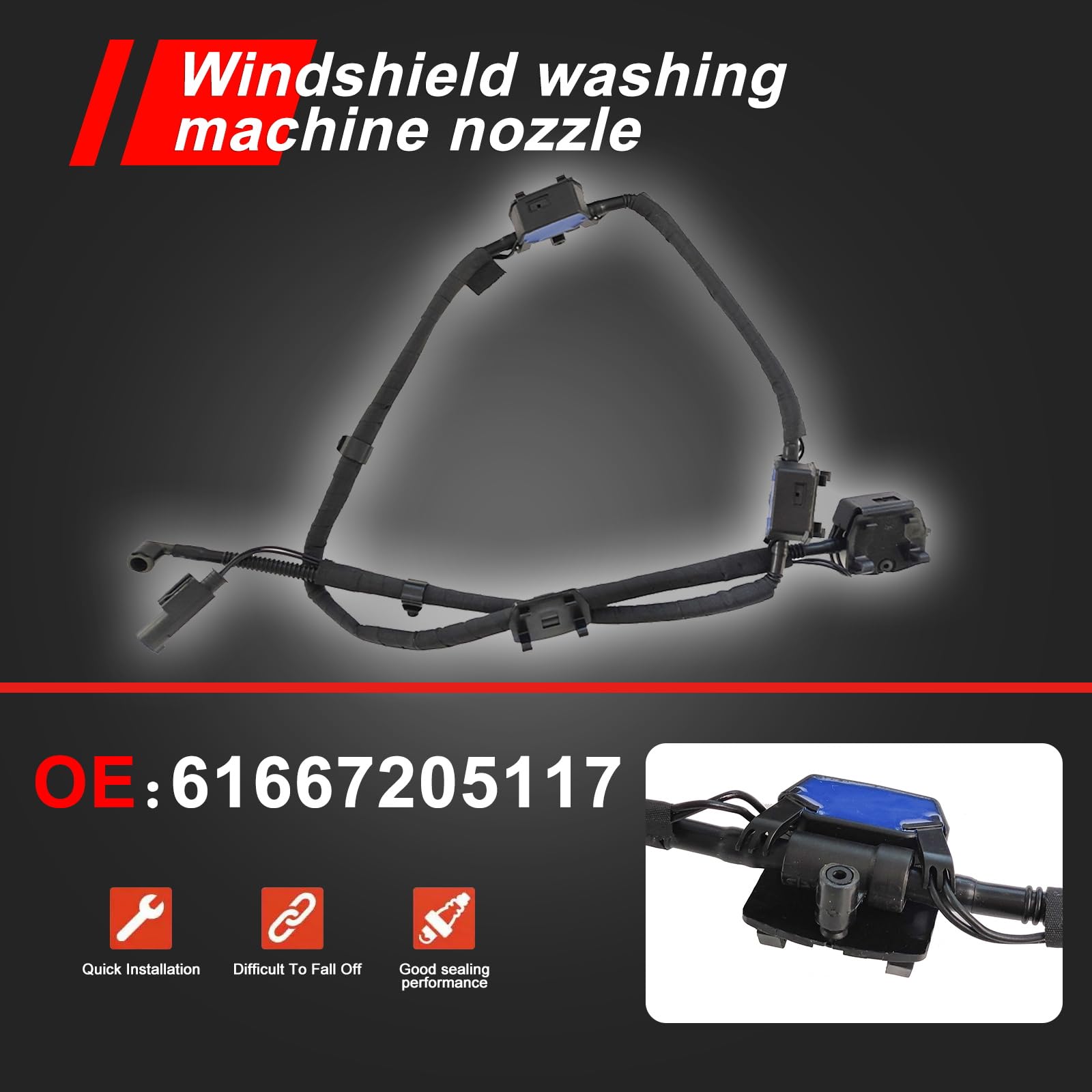 Front Windshield Washer Nozzle Hose Replacement For 2014-2019 BMW X5 X6 F15 F16 F85 F86 - View #7