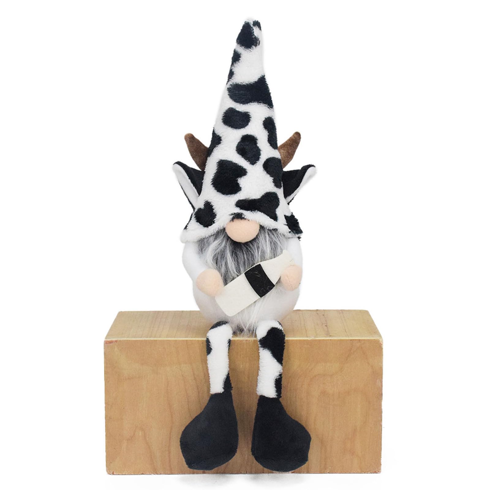 Jazuaiao Face Less Art Cow Doll Cartoon Dwarfs Gift Doll Ornament Home Decorations Show for Room Cow