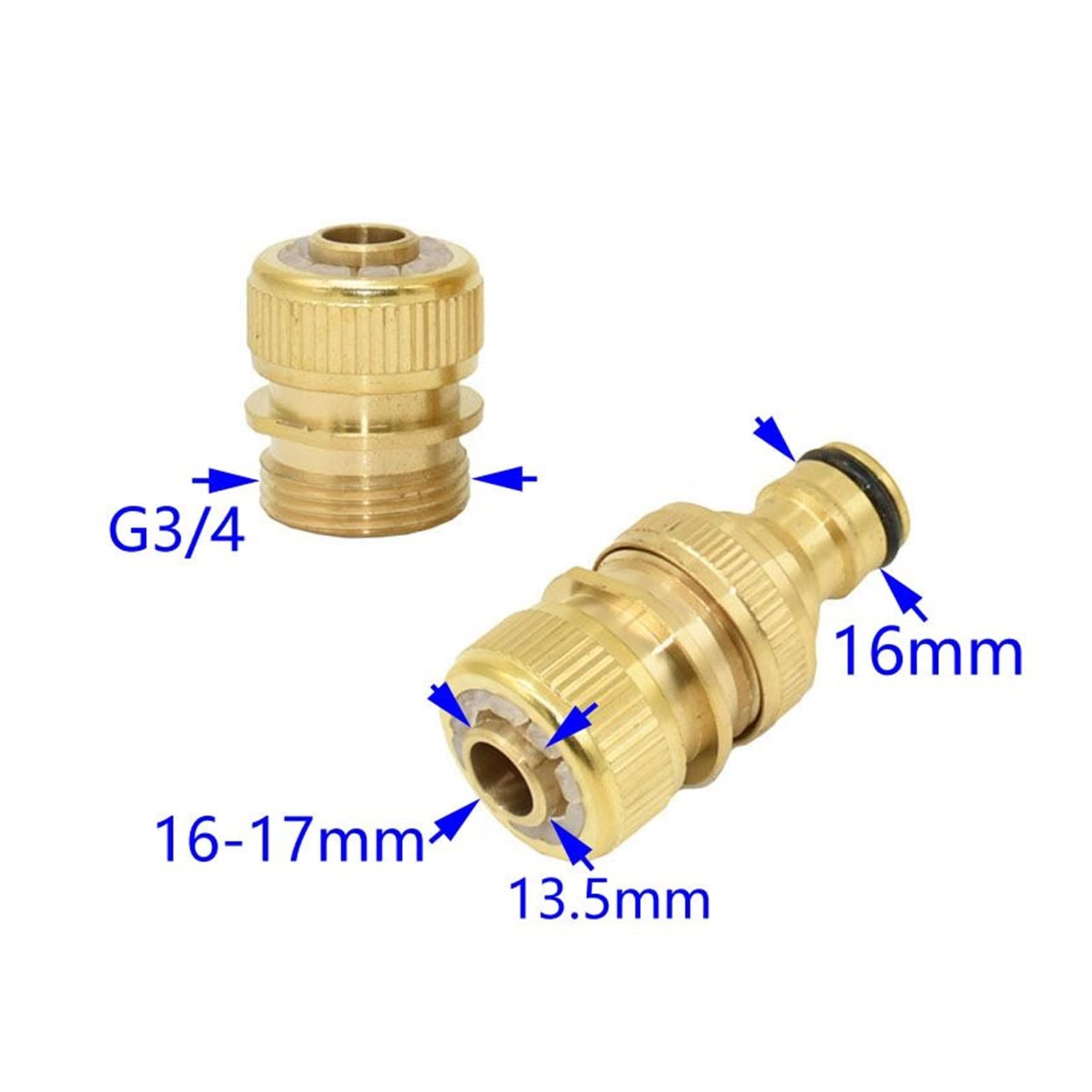 Raccordo per Acqua Nebulizzata in Ottda 1/2" per Tubo da Giardino a Attacco Rapido da 5/8", Raccordi per Tubo da 3/4" a 16 Mm, Adattatore Pera ad Acqua in Rame, 7 Pezzi/un