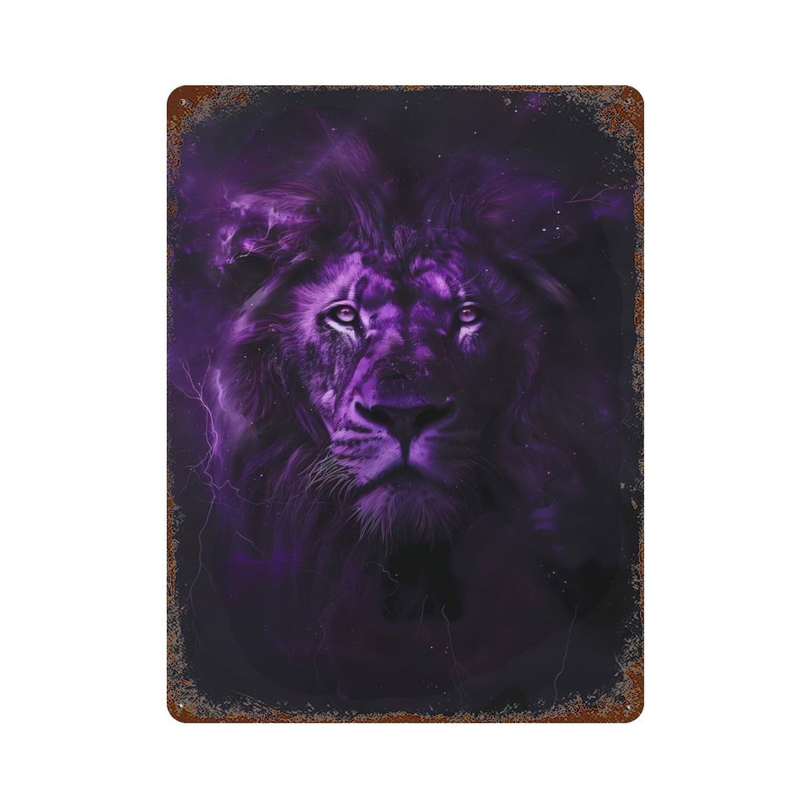 Animal Lion Constellation Decorative Tin Sign 15.7"x11.8", Ideal for Garage, Bar And Workshop Decor