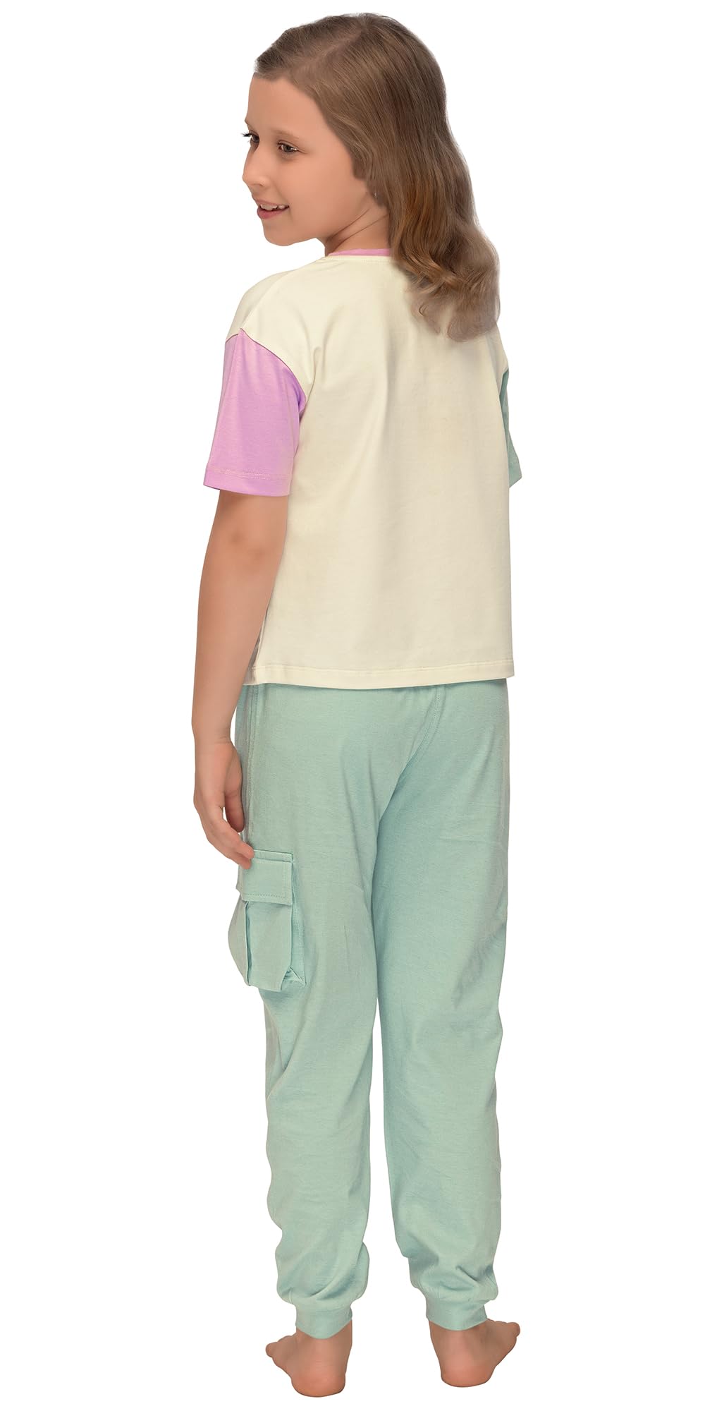 Laughing Kids Funny Bunny Top and Joggers Night Suit Sets for Girls LK-JG-25022 (7 to 8 to Years) Light Blue 1