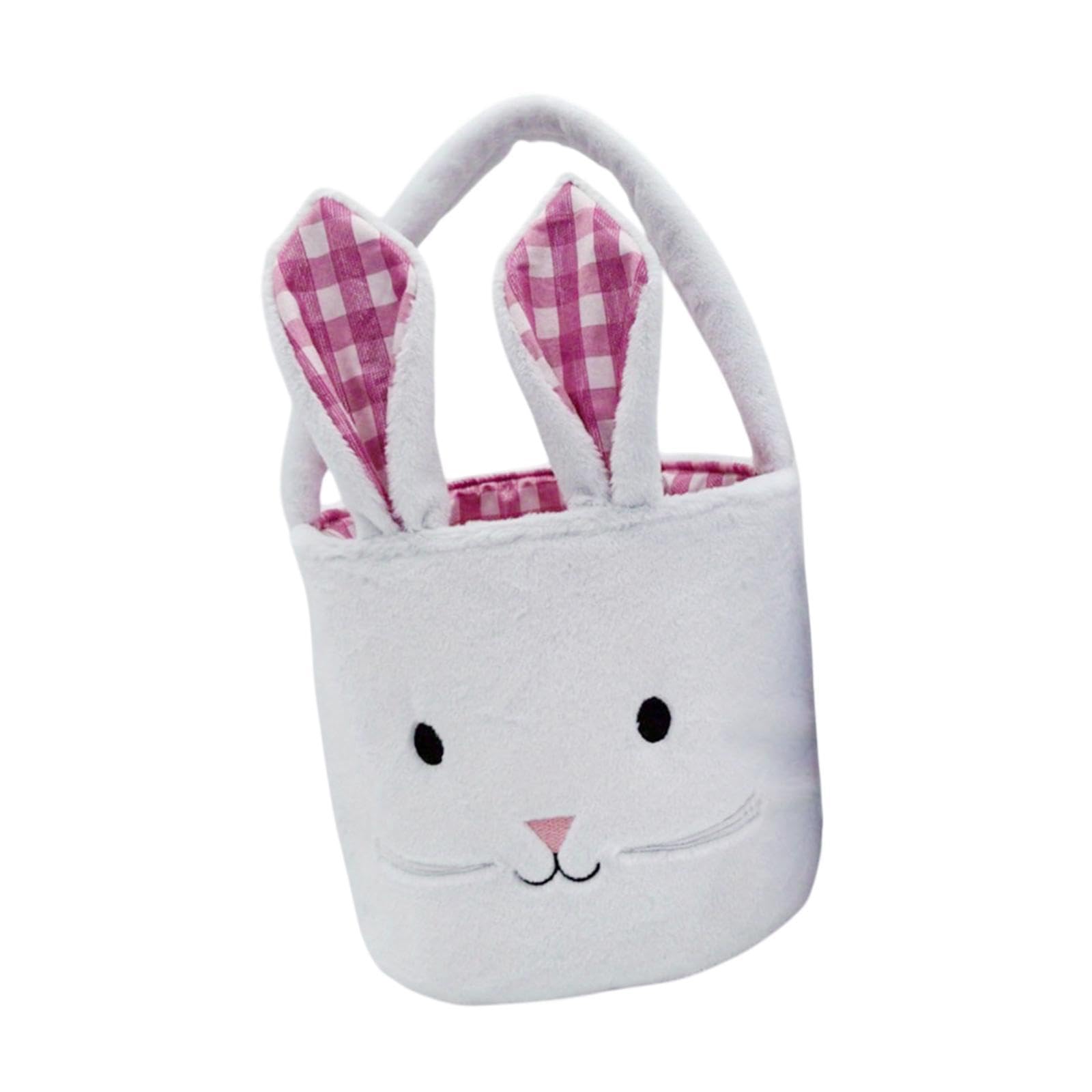 Fancyes Easter Bunny Basket Candy Gifts Bag Cute, Decoration Reusable, Gifts Toys Bucket Tote Storage Basket for Children, Pink