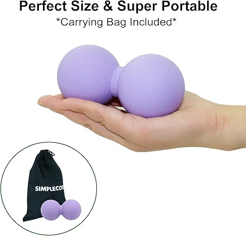 Miniatura 3 de Pelota de masaje de maní duro, bola de masaje de lacrosse doble. Rodillo de movilidad masajeador de tejido profundo para terapia física, liberación