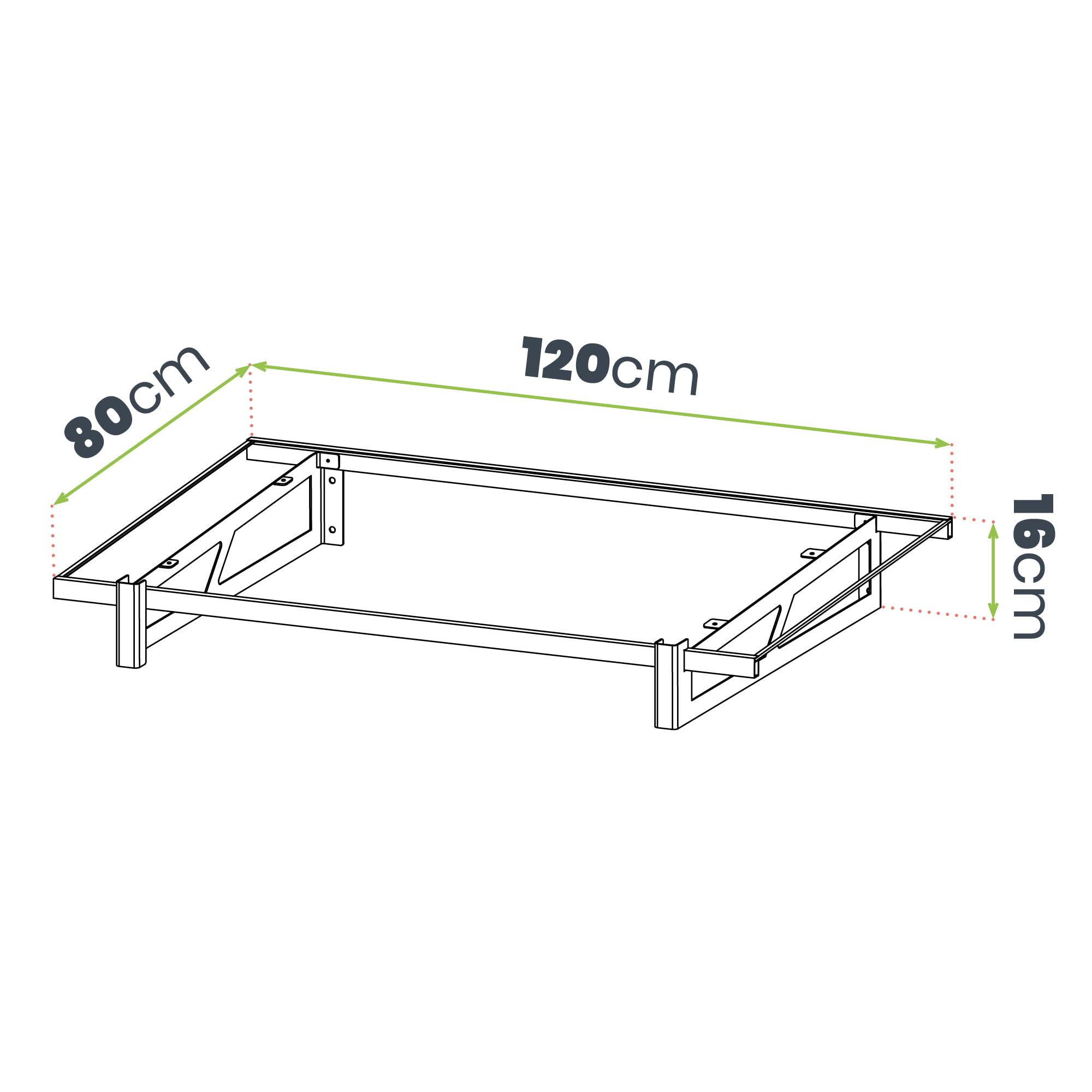 Wasabi - Marquesina Puerta Exterior 120x80 cm Axis – Policarbonato Sólido 2,7mm – Soportes de Hierro Negro – Fácil Montaje – Tejadillo Protección Lluvia Ventana – Cubierta Resistente Jardín Terraza