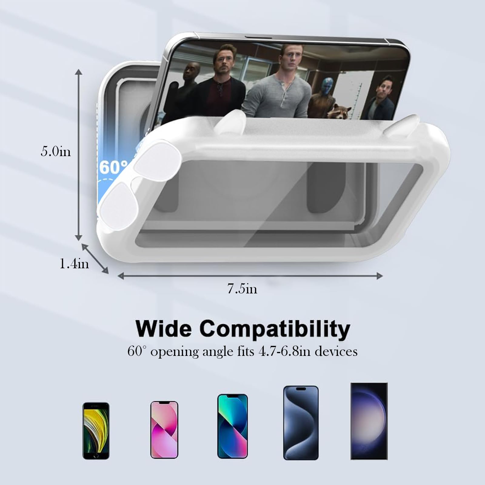 Soporte para teléfono de ducha, impermeable, antivaho, pantalla táctil, soporte de pared de rotación de 480 grados, para baño, baño, cocina, espejo de pared, compatible con teléfonos de 4.7 a