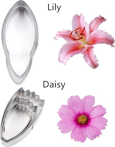 Miniatura 3 de Juego de 7 piezas de pasta de goma de acero inoxidable Cortador de pétalos de flores, cortador de pasta de azúcar Fondant, moldes para galletas de