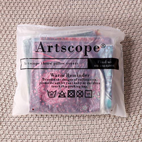 Artscope 6er-Set Dekorativ Kissenbezug 45 x 45 cm, Polyester Leinen Kissenbezüge Dekokissen Kissenhülle Set Kissen Fall… – Bild 8