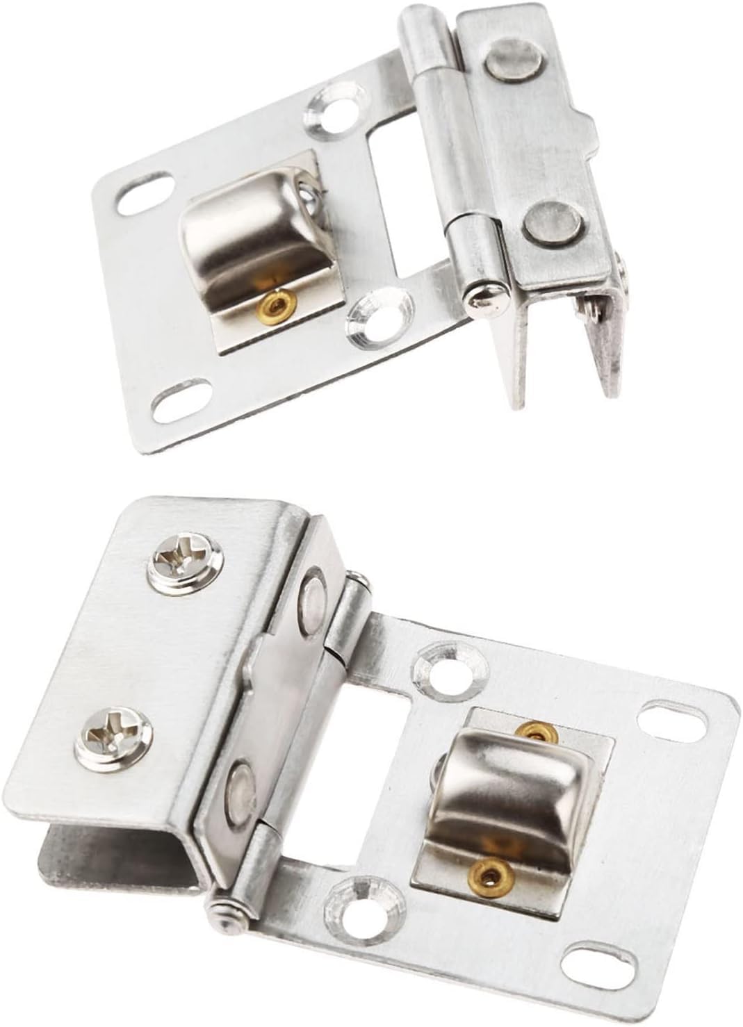 Glass Door Pivot Hinge, 2Pcs Glass Door Hinges,Self Closing Frameless Side Mounted Clamps for Wine Cabinet Display