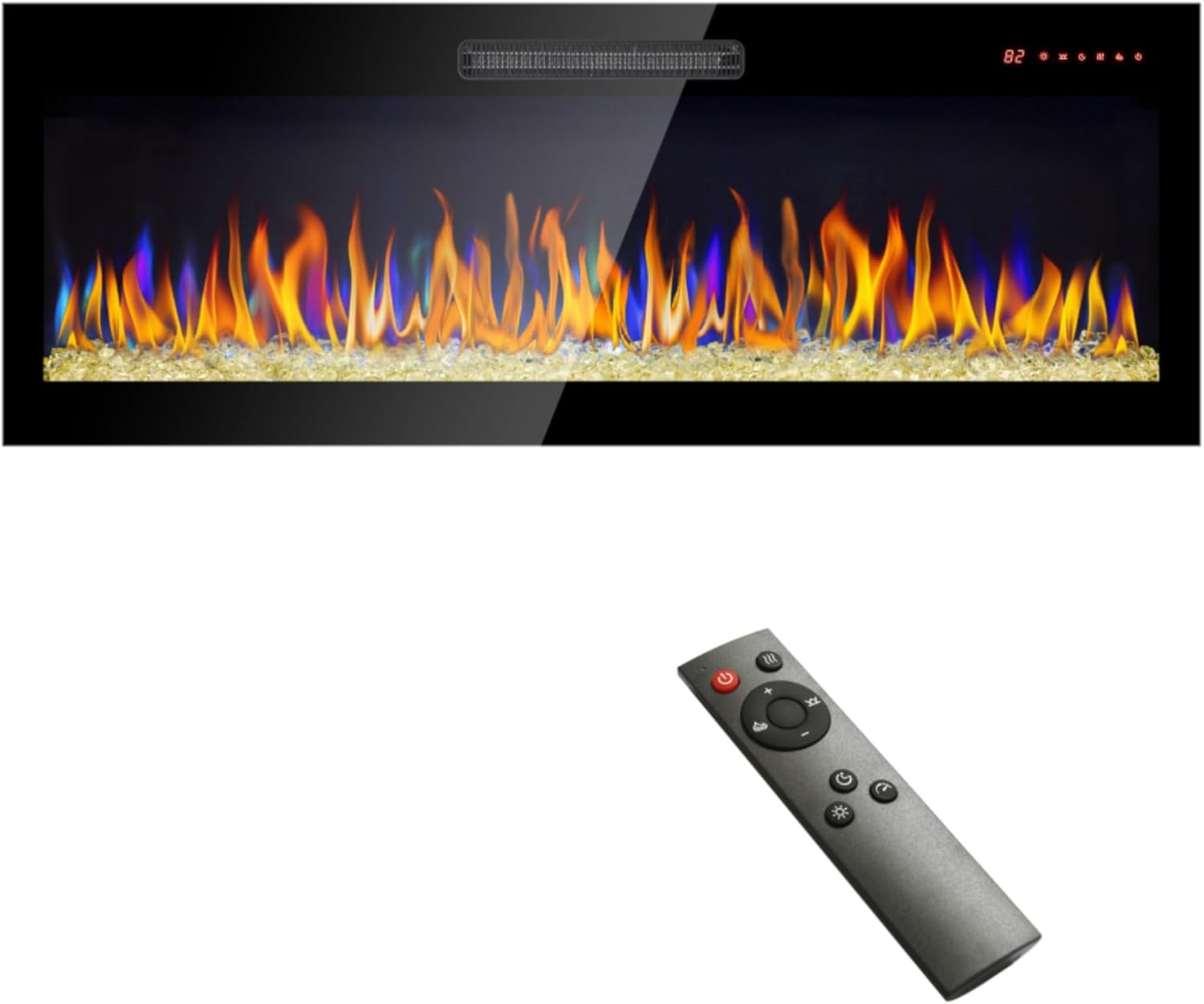 Recessed Ultra Thin Wall Mounted Electric Fireplace with