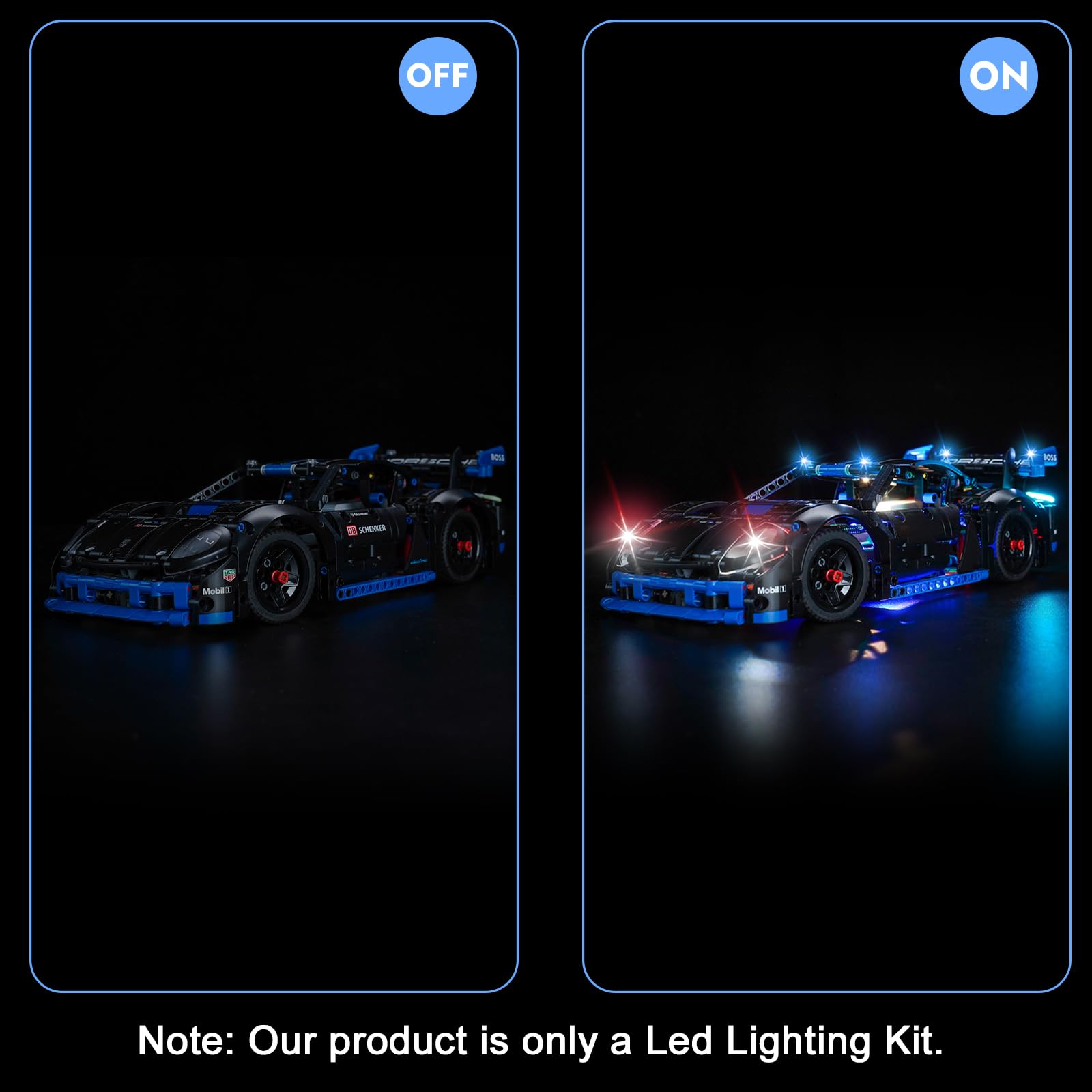 LocoLee Led Light Set Compatible with Lego Porsche GT4 e-Performance Race Car Led Decoration Lighting Kit Compatible with Lego 42176 Building Blocks Model,Only Lights Set,No Model (Standard Version) - Image 3
