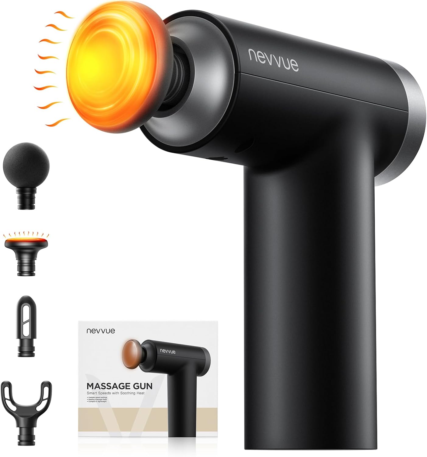 Mini Massage Gun with 7+2 Speed Levels & Heat Therapy, Professional Deep Tissue Percussion Massager with 4 Massage Heads, Ultra-Portable for Home & Travel Mini Massage Gun with 7+2 Speed Levels & Heat Therapy, Professional Deep Tissue Percussion Massager with 4 Massage Heads, Ultra-Portable for Home & Travel