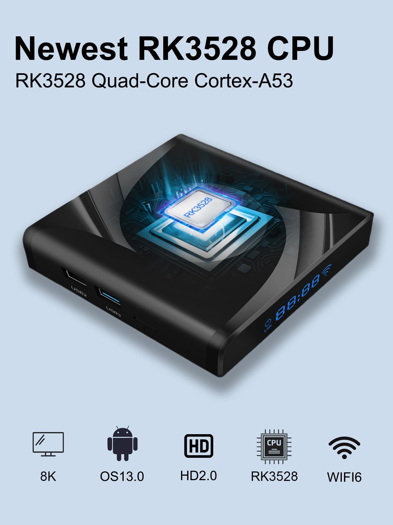 Magcubic Android TV Box 13.0 4GB RAM 128GB unterstützt 8K TV Box