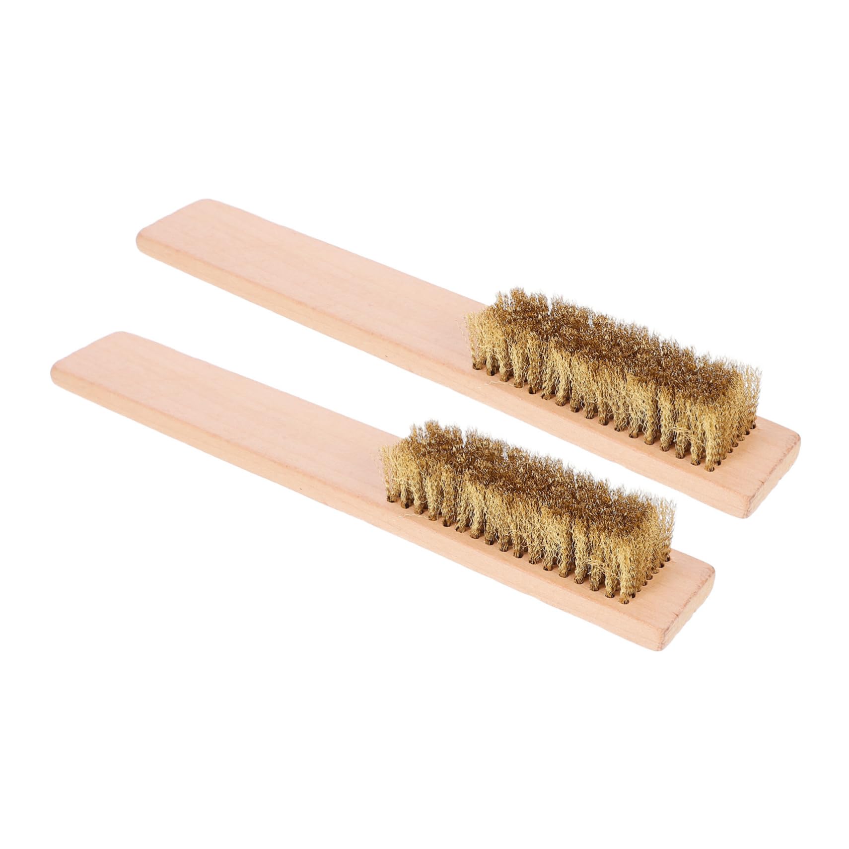 OSOLADY 2-Pack Rust Removal Cleaning Brush for Skateboarding Sliding Plate Wax Cleaning Snowboard Skiing Brush Wooden Handle