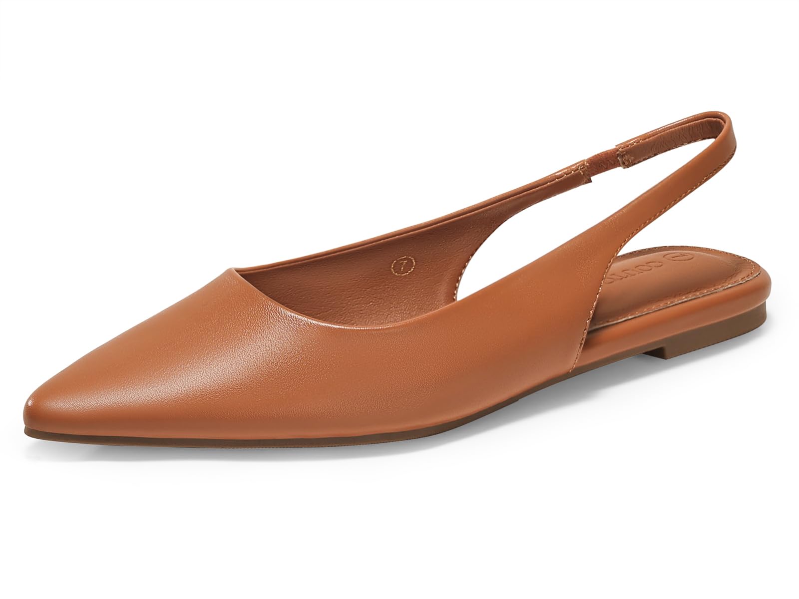 Coutgo Womens Slingback Flats Pointed Closed Toe Ballet Flats Comfortable Slip On Work Dress Shoes