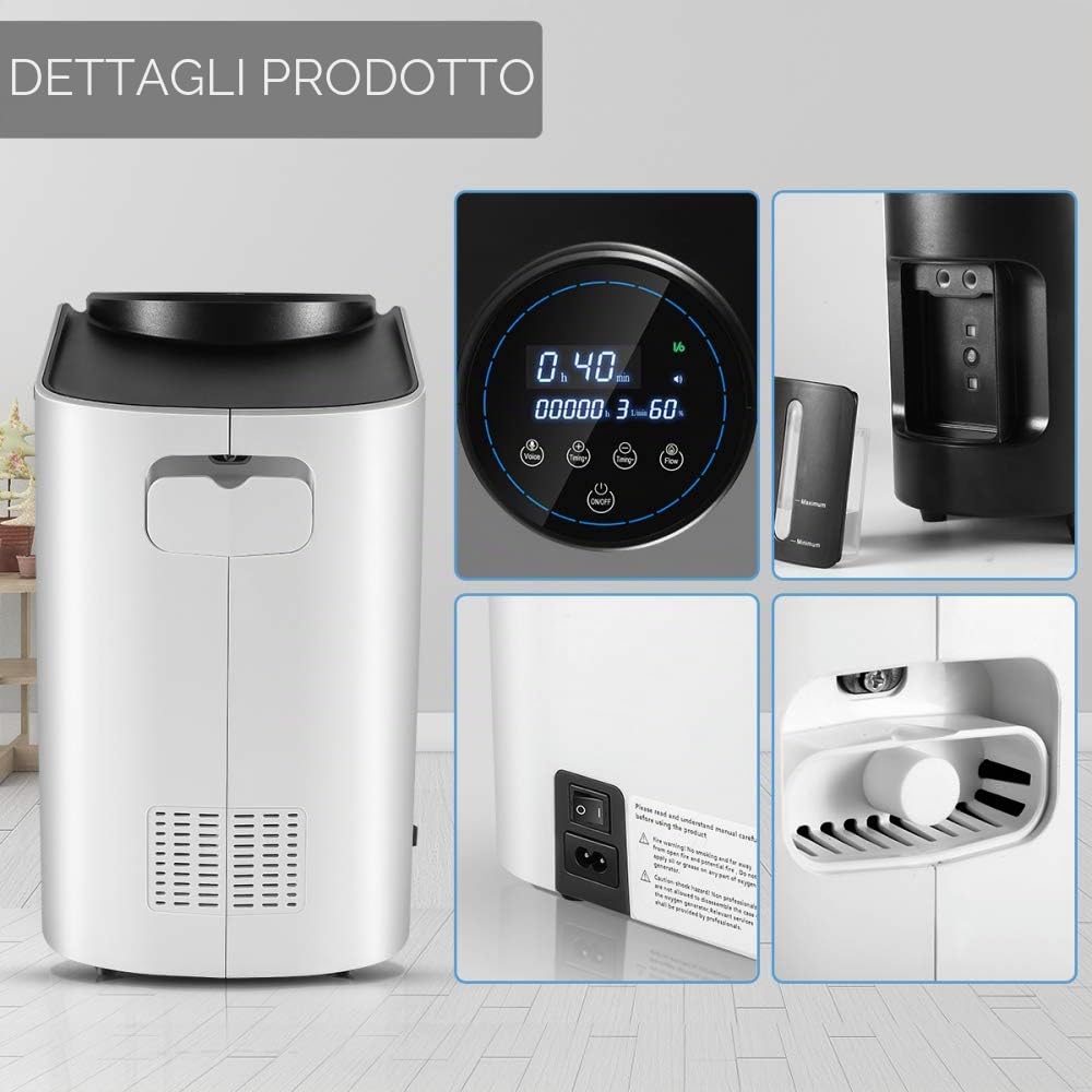 Dispositivo di ossigeno per la casa 1-7 l/min Concentratore di ossigeno continuo regolabile per la casa Generatore di ossigeno silenzioso per la casa