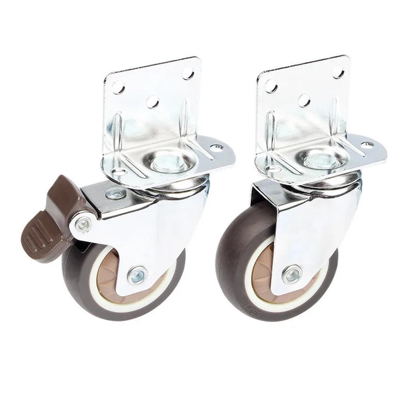 Ruedas giratorias silenciosas de 20 kg para Muebles, sillas y armarios. Goma Blanda de 3,8 cm (1,5 Pulgadas). Sin Freno. Rodamiento Suave y Duradero. Unidad Individual.