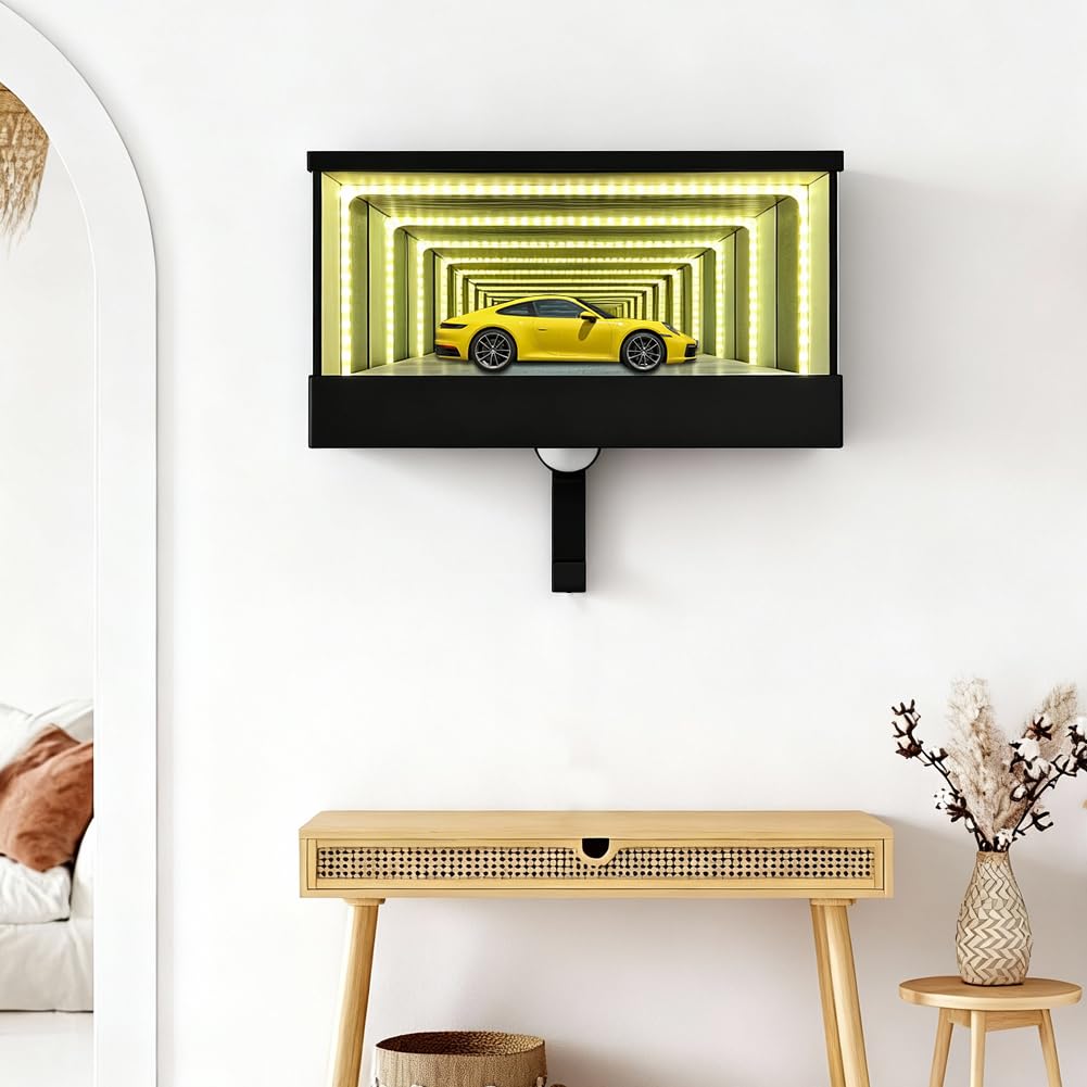 Gancio per chiavi FARYODI Infinity Garage con LED, supporto a parete con effetto luce a tunnel 3D per chiavi dell'auto, chiave illuminata, organizer per porta di casa, corridoio o garage, fantastico