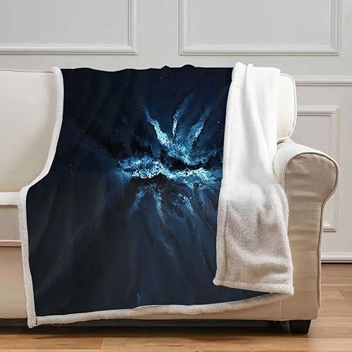 Miniatura 8 de Cobijas Calientes para Invierno - Manta de franela colorida con diseño de cielo bosque, suave y acogedora para sofá, dormitorio, tamaño de manta de