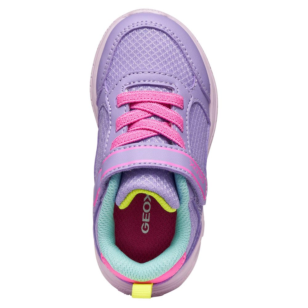 Geox B Sprintye Girl, Zapatillas Niñas, Dk Lilac Fluo Fuchsi, 25 EU