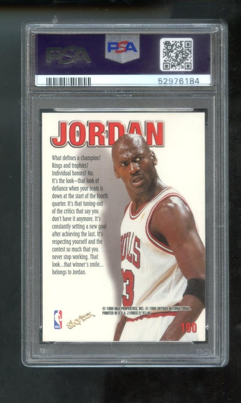 Amazon.com: 1997-98 Skybox Z-Force #190 Michael Jordan PSA 9