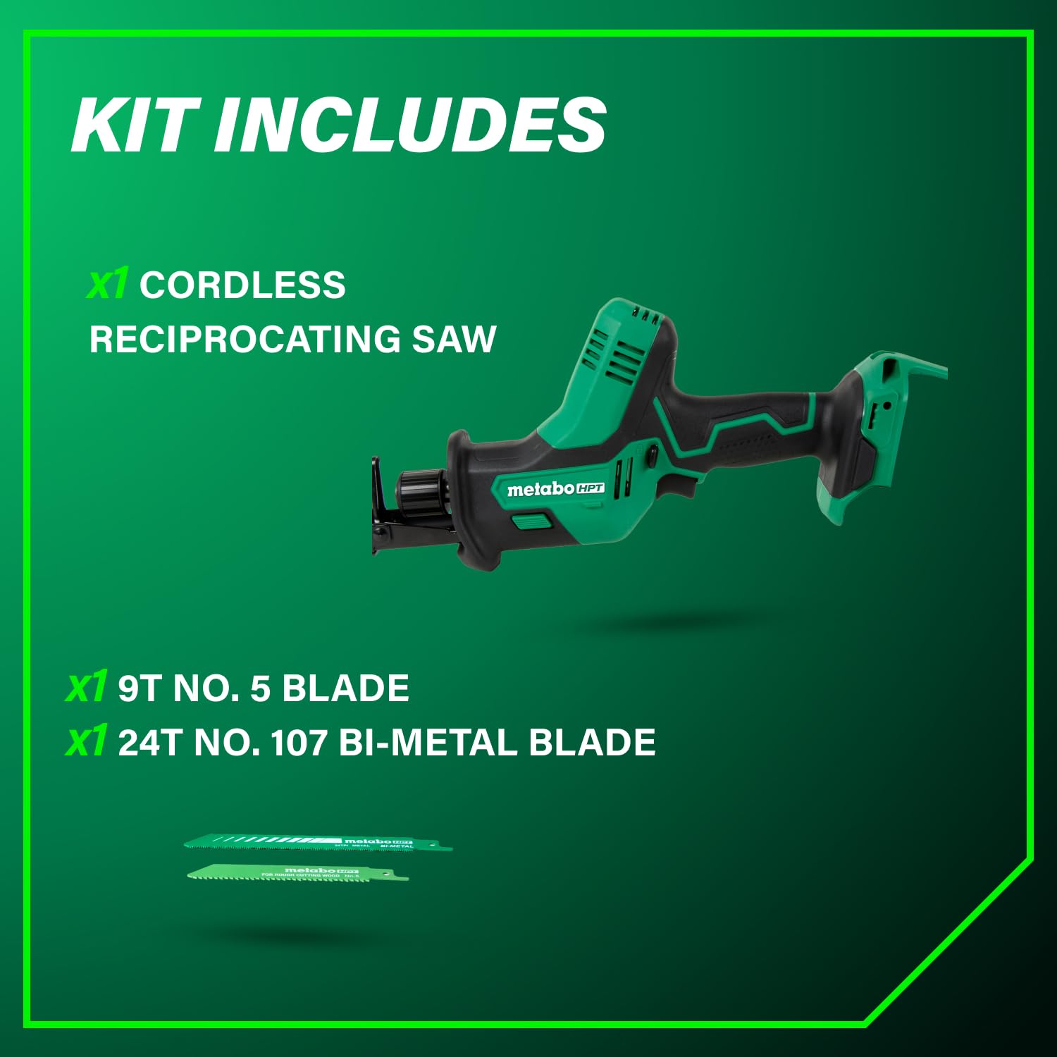 Metabo HPT 18V Cordless Recip Saw - One Handed -5