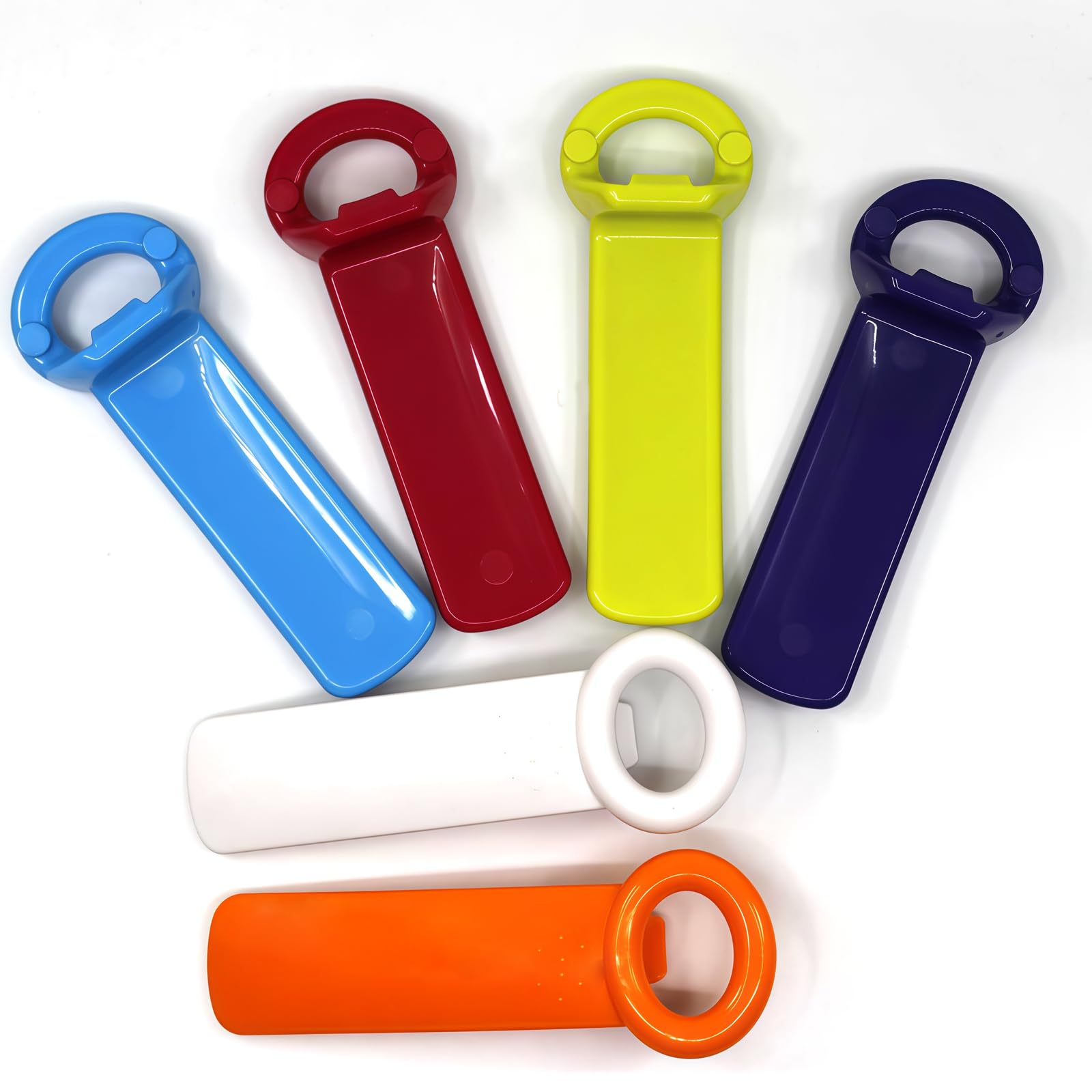 6 abridores de llaves de tarro para manos débiles, ancianos y niños, abridor de tapa de tarro de plástico con fácil agarre de mano 5.5 pulgadas, diseño colorido