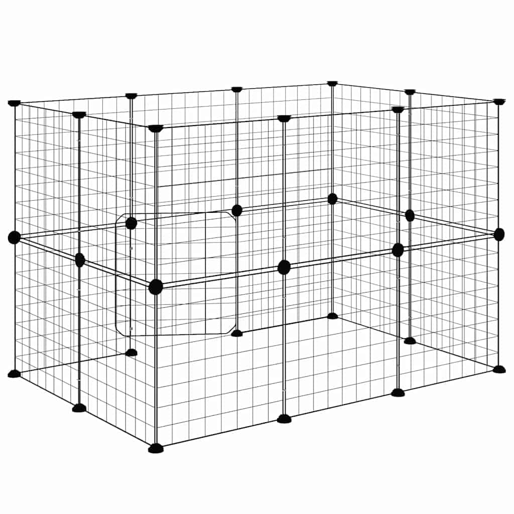 20-TLG. Haustierkäfig mit Tür Schwarz 35x35 cm Stahl,Tier- & Haustierbedarf,Haustierbedarf,Kleintierzubehör,Lebensräume & Gehege für Kleintiere,Schwarz,4.72 kg-3114037