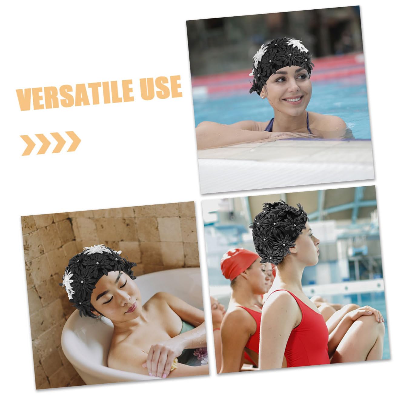 Hemobllo 2piezas Gorro De Natación Floral para Mujer Gorro De Alta Elasticidad Protección del Cabello para Piscina y Actividades Acuáticas