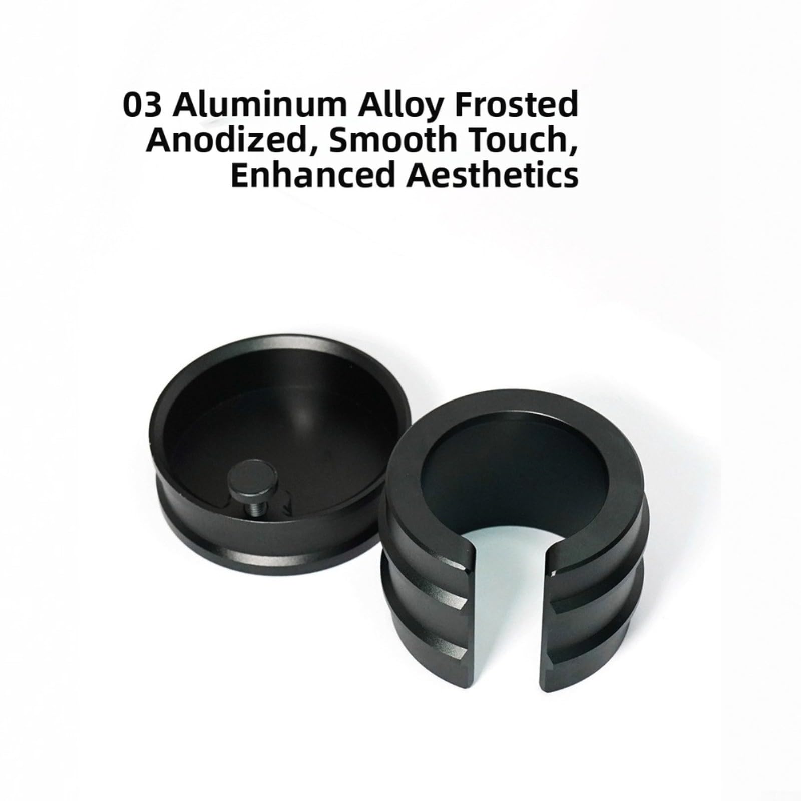 Kaffee-Siebträgerhalter aus Aluminiumlegierung für 51, 53, 54, 58 mm Körbe, rutschfeste Silikon-Basis, Tamper-Ständer mit verstellbarer Schraube, schwarzes Küchenzubehör