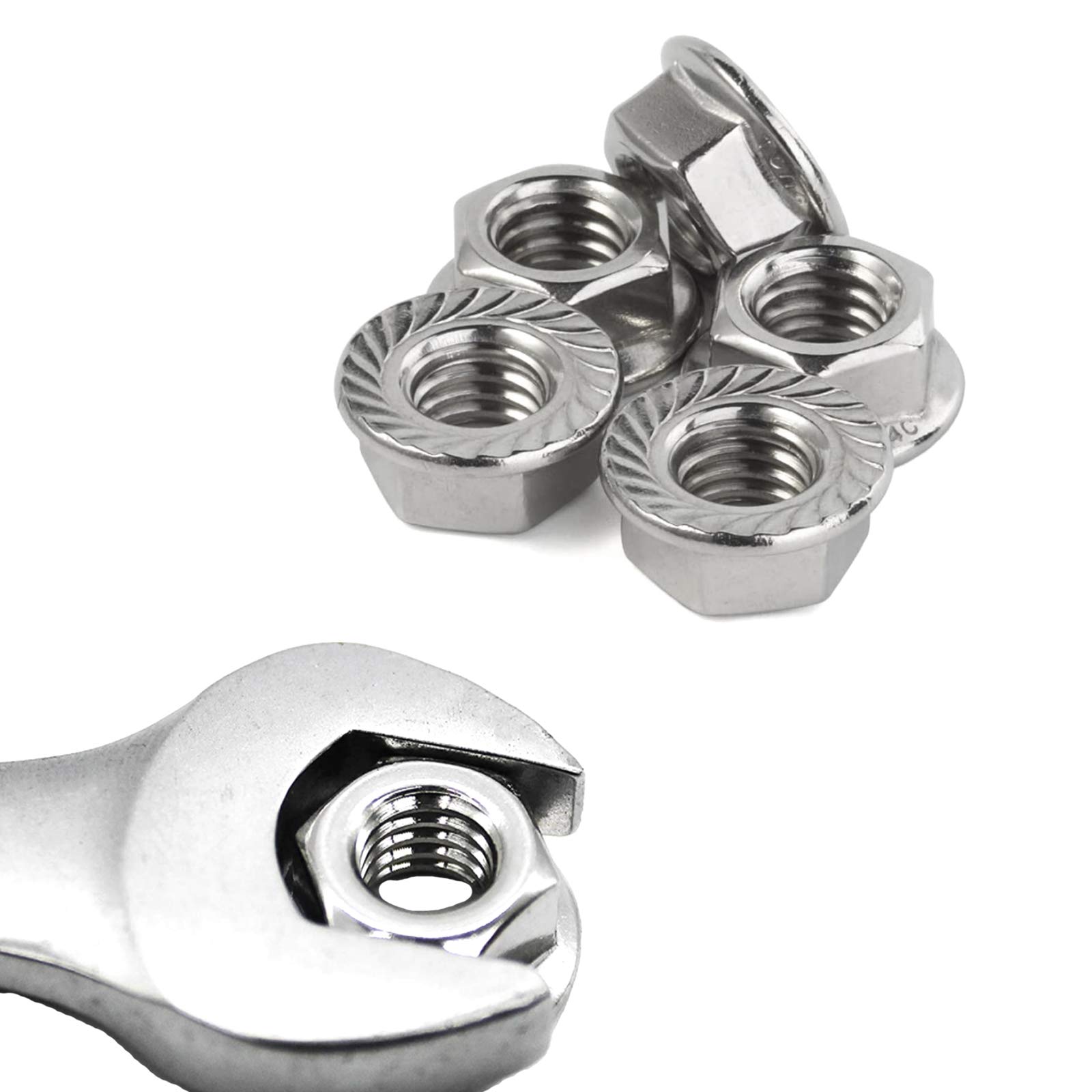Metric Hardware MroMax M6 Hex Flange Nuts - 316 Stainless Steel