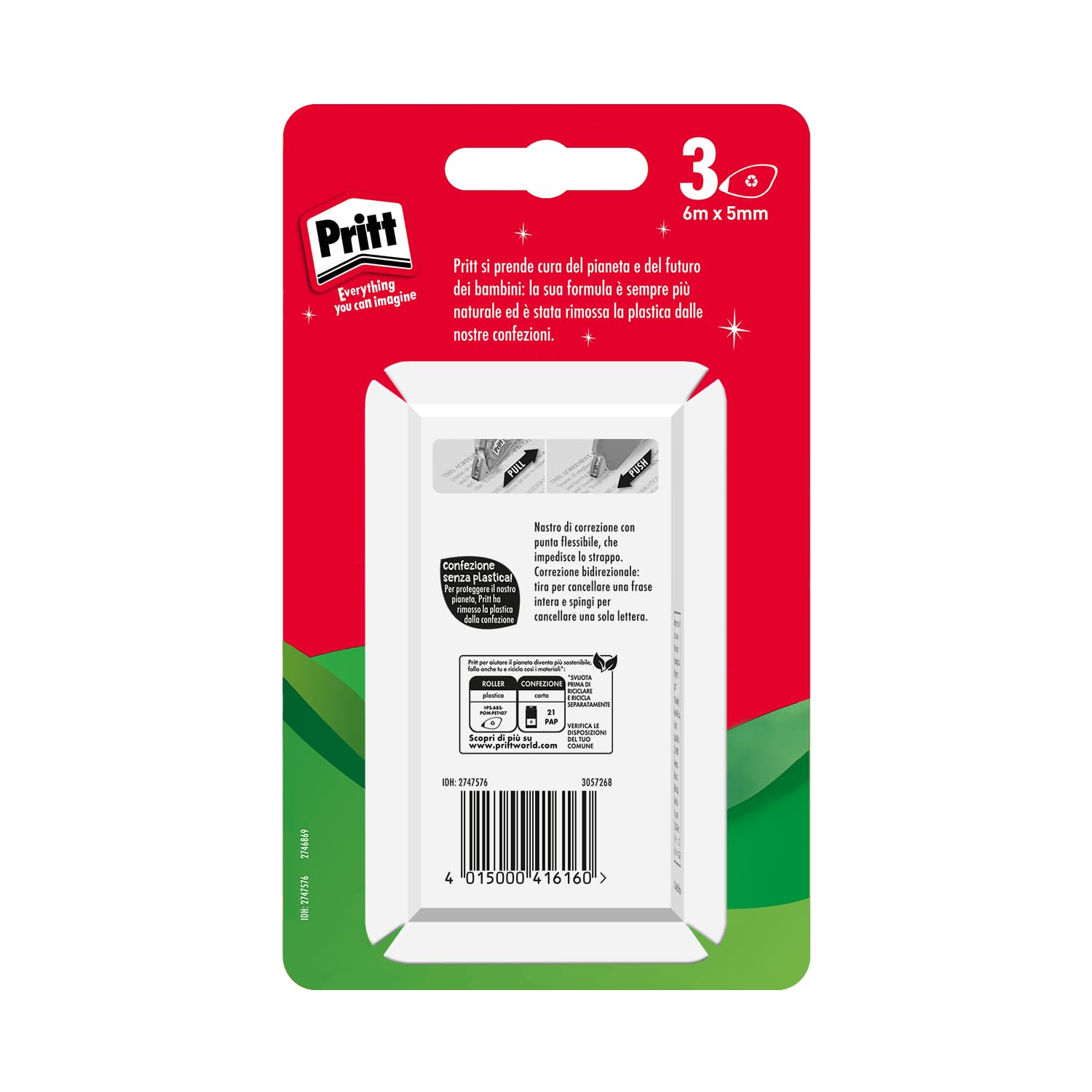 Pritt Micro Roller Corrector Nastrino Antimacchia Mini 3 szt. 5mmx6m