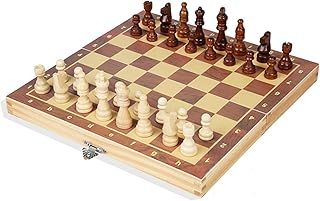 tabuleiro de xadrez,mewmewcat Jogo de xadrez de madeira dobrável conjunto de tabuleiro de xadrez magnético com armazenamento interior adultos crianças portátil viagem jogo de tabuleiro de xadrez